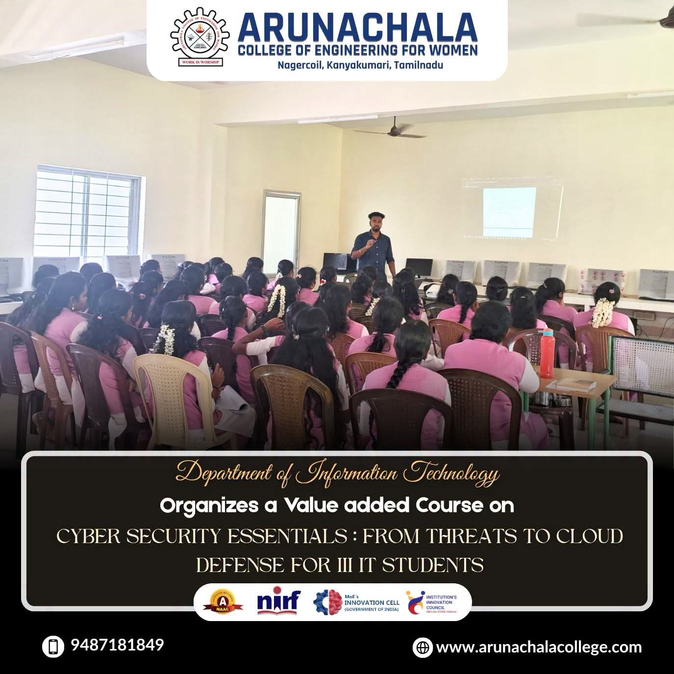 Department of IT organzies Value Added Course on CyberSecurity Essentials